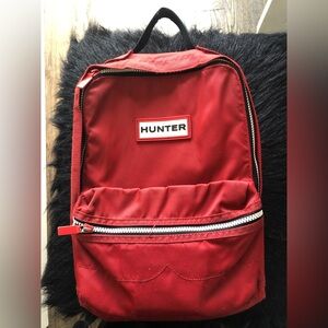 Hunter boots kids red backpack